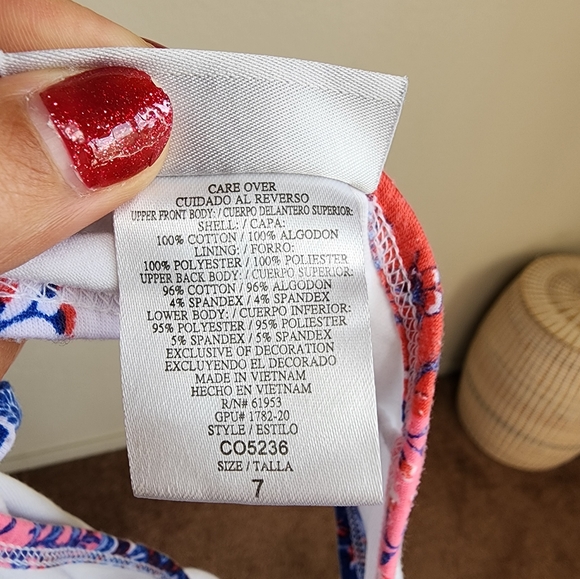 Jona Michelle Patchwork Sundress Girls 7 Red Blue Sleeveless Knee Length - Picture 6 of 6